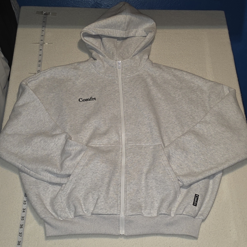 Comfrt Heather Gray Full-Zip Hooded Sweatshirt-NWOT